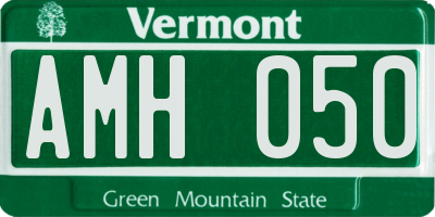 VT license plate AMH050