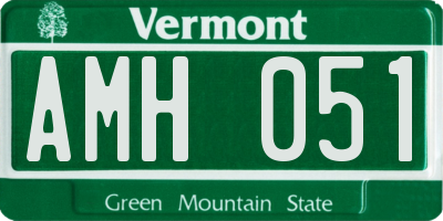 VT license plate AMH051