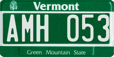 VT license plate AMH053