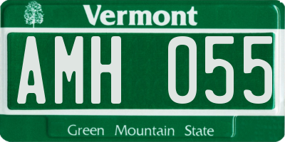 VT license plate AMH055