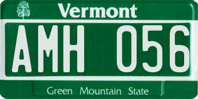 VT license plate AMH056