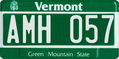 VT license plate AMH057