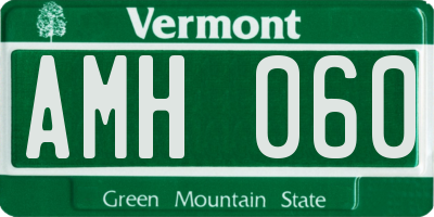 VT license plate AMH060