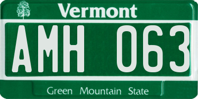 VT license plate AMH063