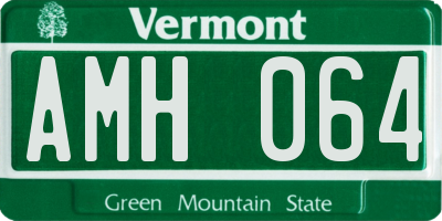 VT license plate AMH064