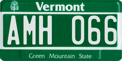 VT license plate AMH066