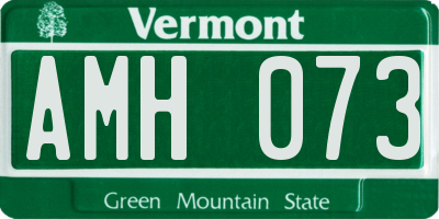 VT license plate AMH073