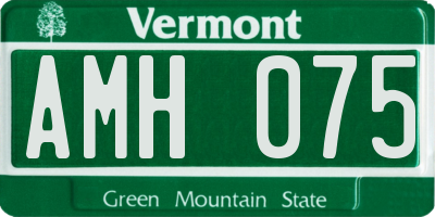 VT license plate AMH075