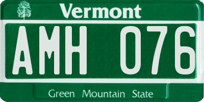 VT license plate AMH076