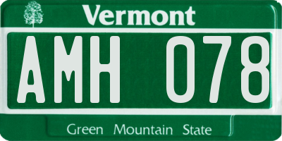 VT license plate AMH078