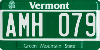 VT license plate AMH079