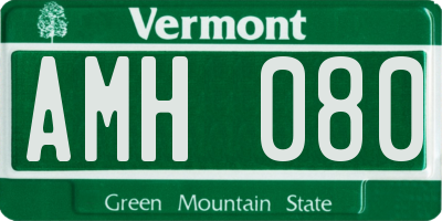 VT license plate AMH080