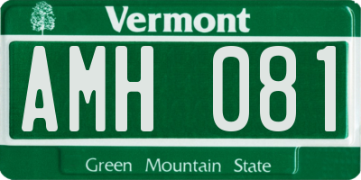 VT license plate AMH081