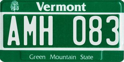 VT license plate AMH083