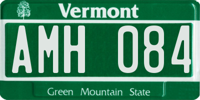 VT license plate AMH084