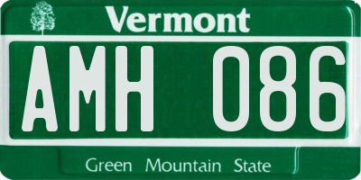 VT license plate AMH086