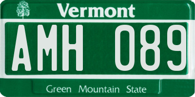 VT license plate AMH089