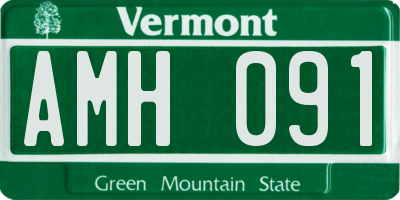 VT license plate AMH091