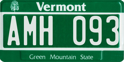 VT license plate AMH093