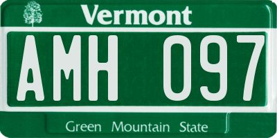 VT license plate AMH097