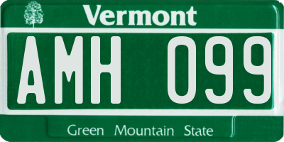 VT license plate AMH099