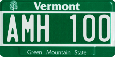 VT license plate AMH100