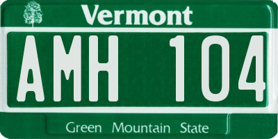 VT license plate AMH104