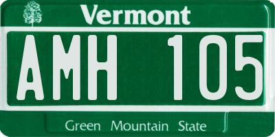 VT license plate AMH105