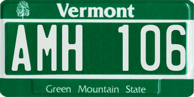 VT license plate AMH106