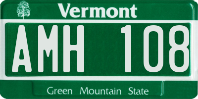 VT license plate AMH108