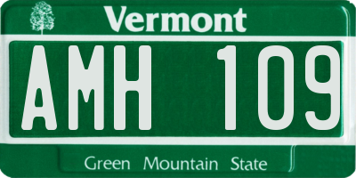VT license plate AMH109