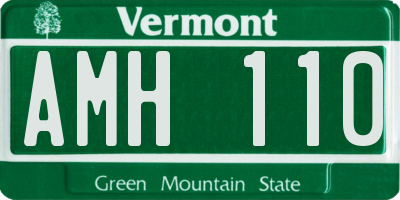 VT license plate AMH110