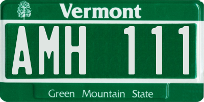 VT license plate AMH111