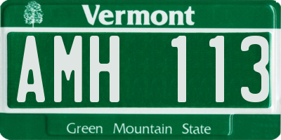 VT license plate AMH113