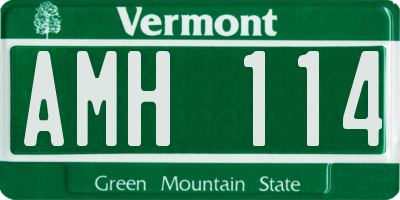 VT license plate AMH114