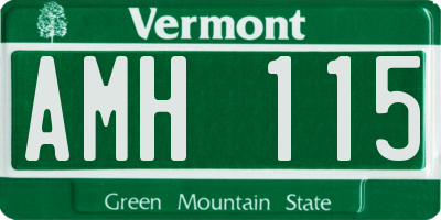 VT license plate AMH115