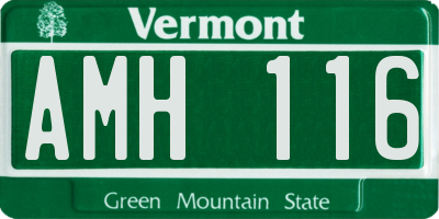 VT license plate AMH116