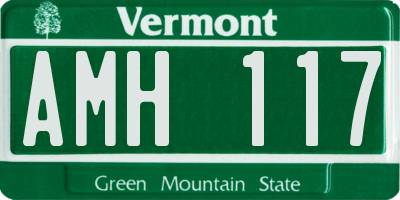 VT license plate AMH117