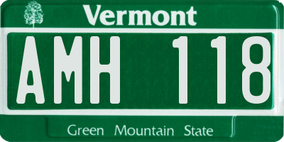 VT license plate AMH118