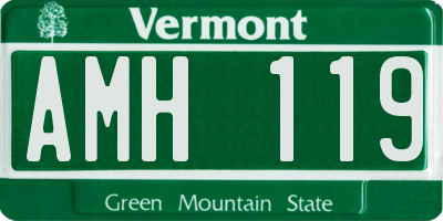 VT license plate AMH119