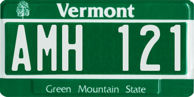 VT license plate AMH121