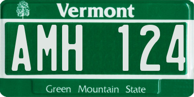 VT license plate AMH124