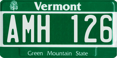VT license plate AMH126