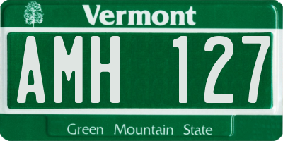 VT license plate AMH127