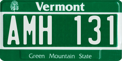 VT license plate AMH131