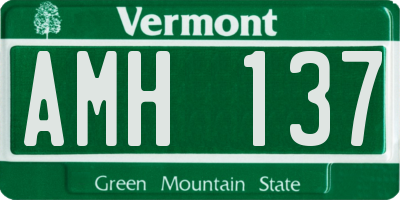VT license plate AMH137