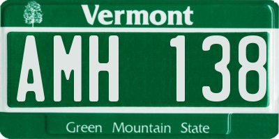 VT license plate AMH138