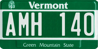 VT license plate AMH140