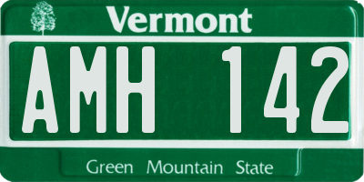 VT license plate AMH142