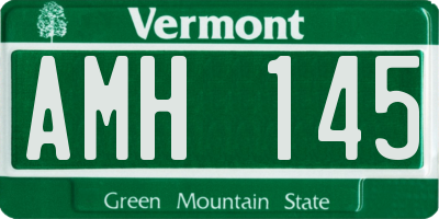 VT license plate AMH145